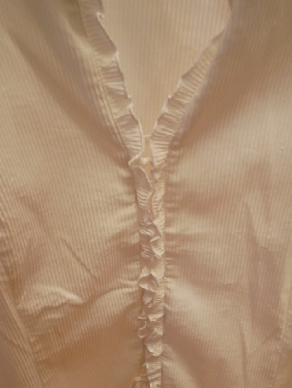 Tribal White Ruffle-Front Button-Down Shirt - Picture 4 of 9